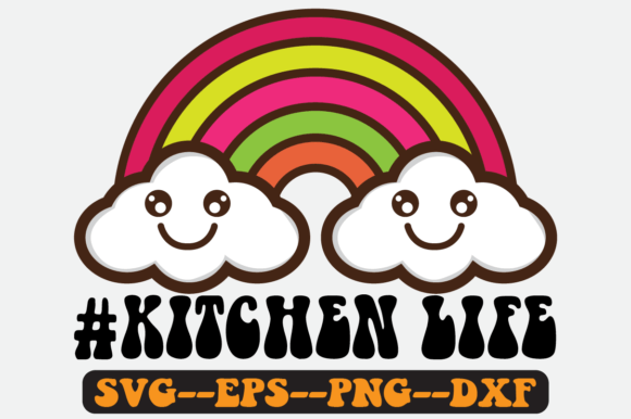 Kitchen Life Quote Retro Svg Design for Graphics and Crafts