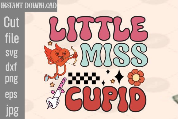 Little Miss Cupid Retro PNG Sublimation for Graphics and Crafts