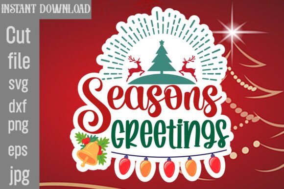 Seasons Greetings SVG Cut File for Graphics and Crafts